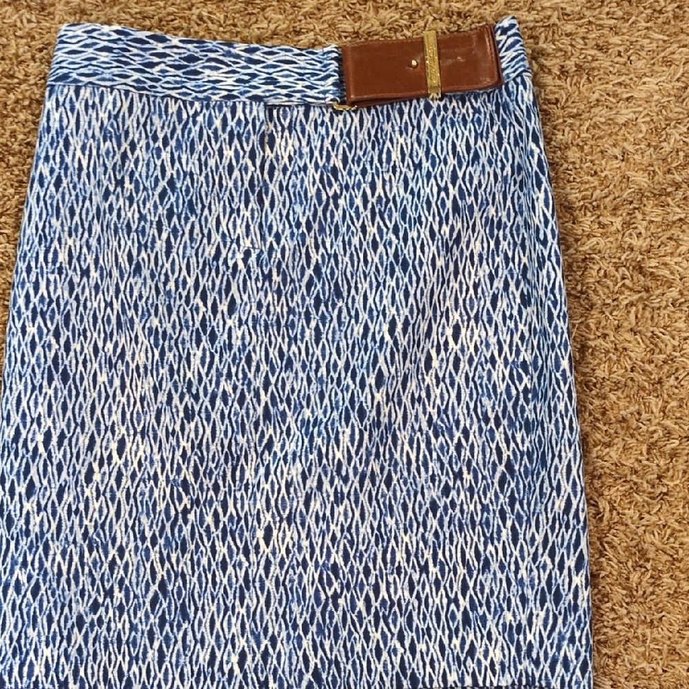 Michael Kors Blue Patterned Skirt